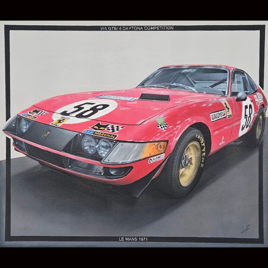 365 GTB/ Daytona compétition-Oeuvre original-46x55cm