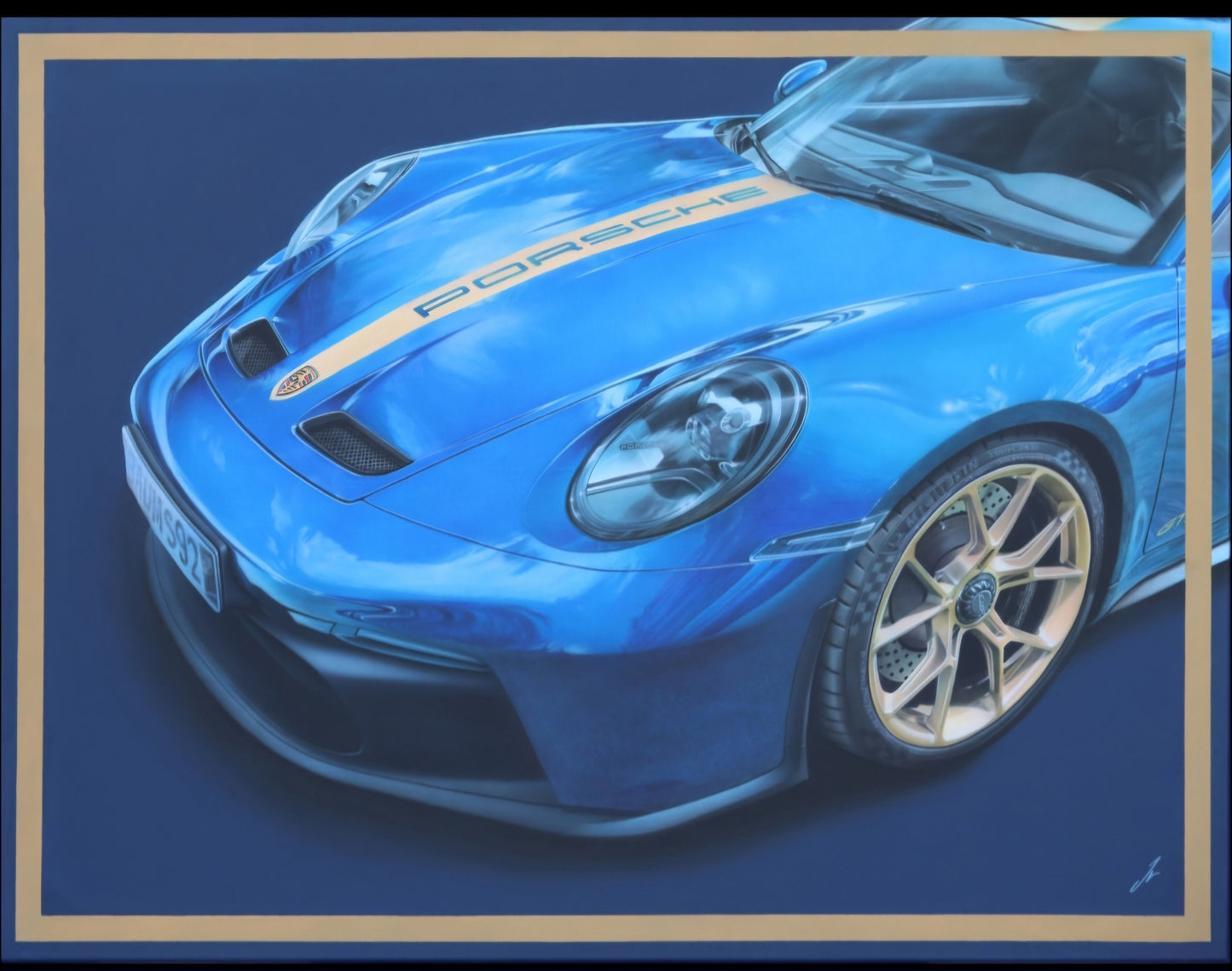 Porsche GT3- Oeuvre originale-116x89 cm