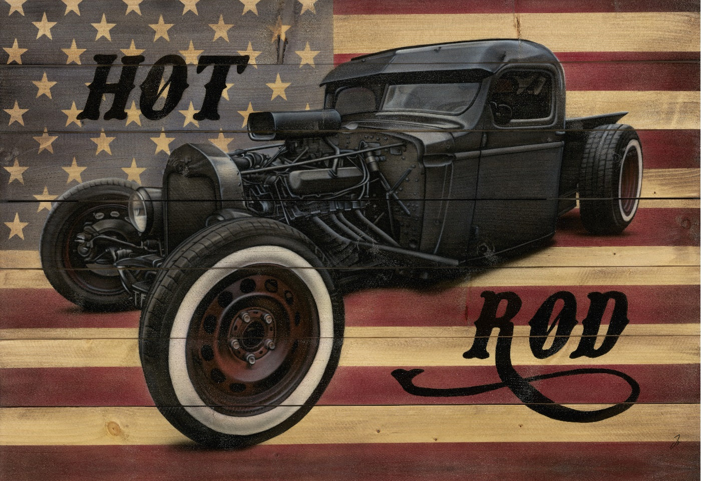 Hot Rod - Œuvre Originale 70 x 100 cm