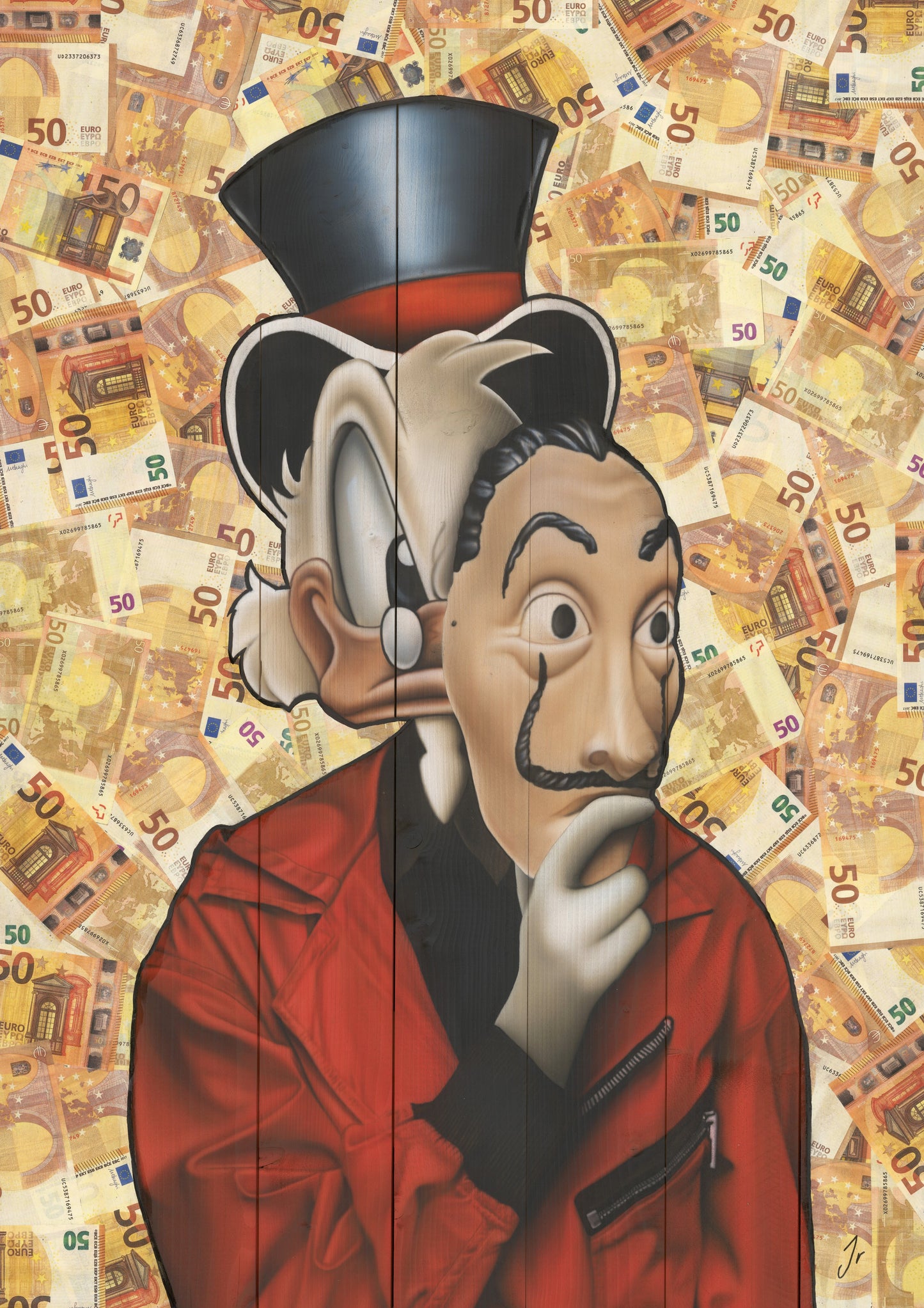 Picsou in la casa de papel - Œuvre originale 70 x 100 cm