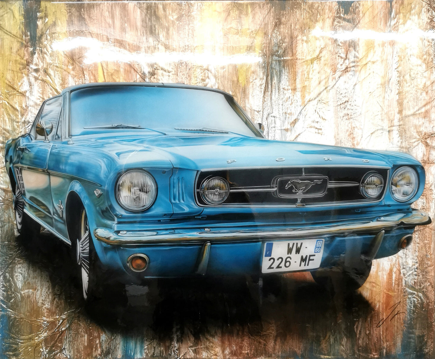 Ford Mustang - Oeuvre Originale 60x72 cm