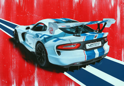 Dodge Viper- Oeuvre originale- 90x60cm
