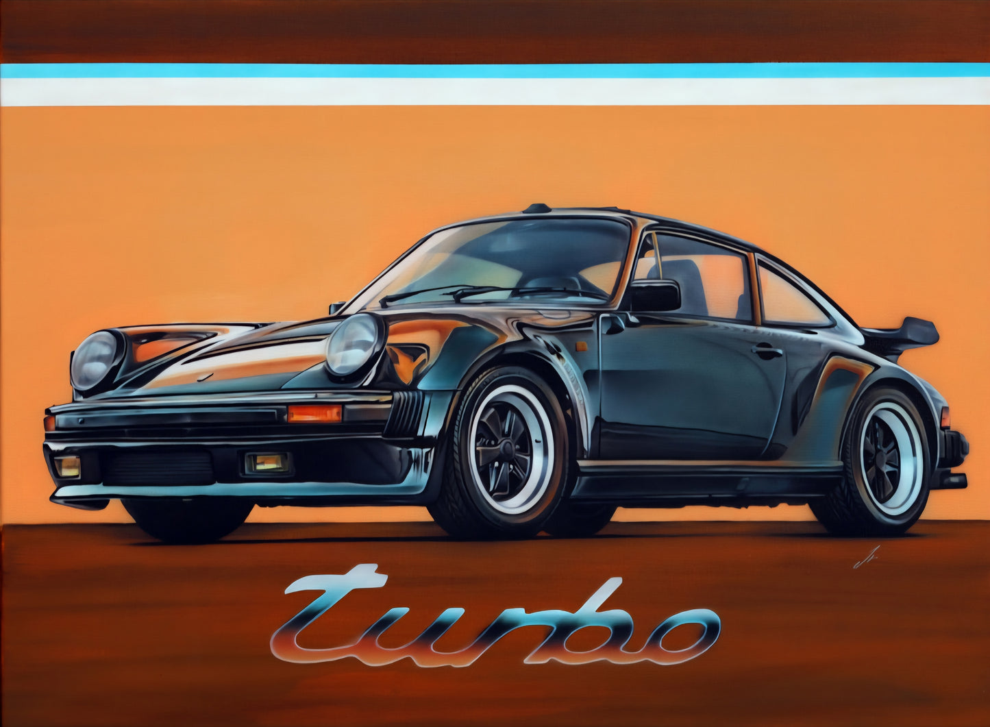 911 turbo type 930- 55x72cm-Oeuvre Originale