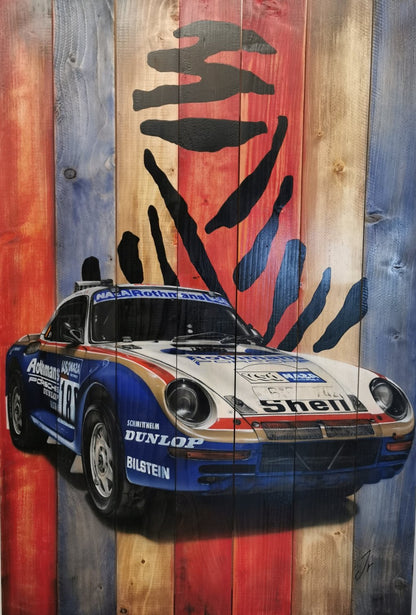 Porsche du Dakar -Œuvre originale 70 x 100cm