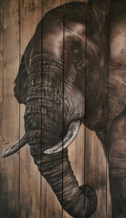 L'Eléphant-Œuvre Originale 60x100cm